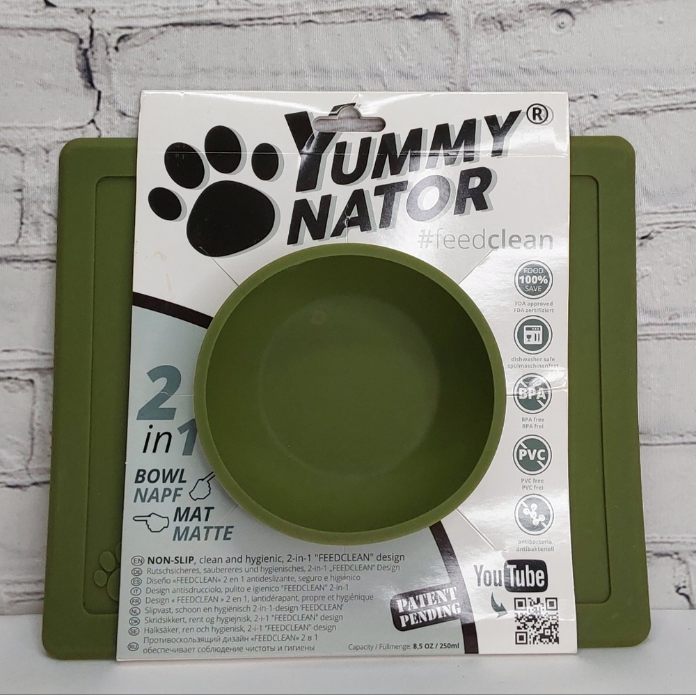 'YUMMY NATOR' 2-IN-1 FEED-CLEAN PET FEEDING BOWL & MAT